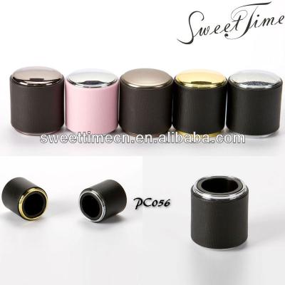 China Non Spill ODM Aluminum Lid / Cap With Leather Liner For Perfume Bottle Sealing for sale