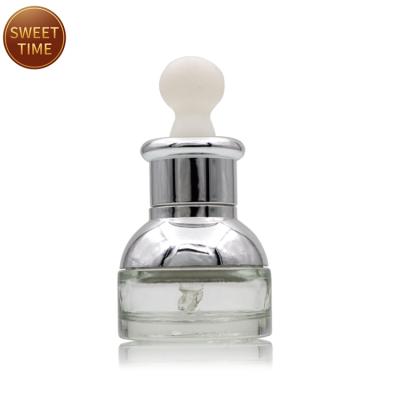 China Elite Liquid Lotion Cream Glass Clear Bottle With Screw Ribbon Dropper Cap 20ml for sale