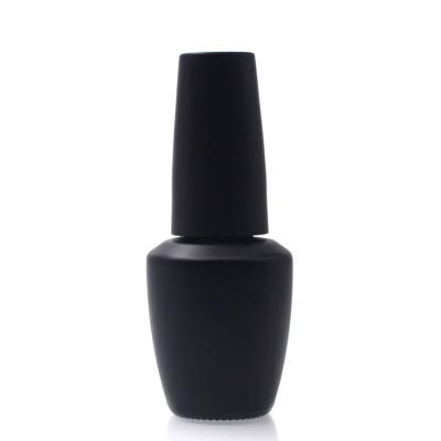 China Unique Custom Matte Black 10ml 15ml Empty Personal Care Nail Polish Glass Bottle for sale