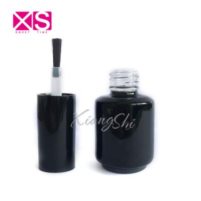 China Empty Personal Care UV Gel Polish Bottle Glass 8ml Black Nail Polish Container for sale