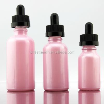 China Personal care 20 essential oil 50ml 30 dropper glass bottle pink color bottle with screen printing surface for industrial use wholesale for sale