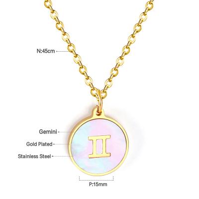 China Europe and America popular fashion white shell Gemini Necklace pendant in Europe and America for sale