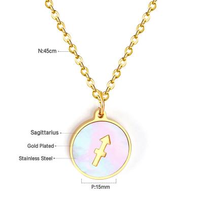 China Europe and America fashion popular white shell Sagittarius pendant necklace in Europe and America for sale