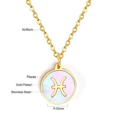 China Europe and America fashion popular white shell Pisces pendant necklace in Europe and America for sale