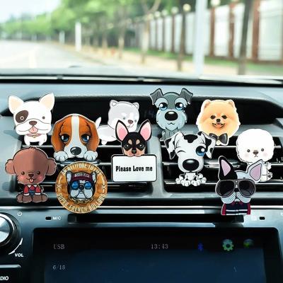 China Eco-friendly Cartoon Dog Shape Air Freshener Clip Air Freshener Air Vent Outlet Solid Car Styling for sale