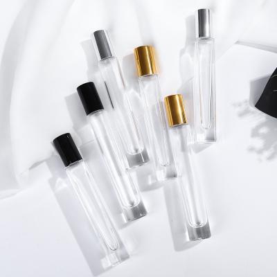 China Wholesale Cosmetic Cylindrical Clear 10ml Roll On Glass Bottle Portable Rectangle Essential Oil Roll On Bottle 10ml for sale