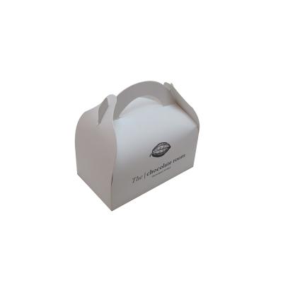 China Customized Design Recyclable Cardboard Cake Packaging Box With Handle for sale