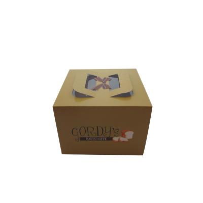 China Customized Design Recyclable Cardboard Cake Packaging Box With Handle for sale