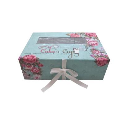 China 24 Holes Recyclable Luxury Blue Ribbon Afternoon Tea Gift Box Colorful Wholesales for sale