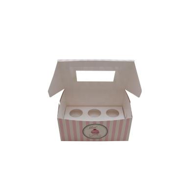 China Recyclable For Bakery Shop 4/6/12 Holes Bulk Cupcake Packaging Box With Window And Insert Bulk Bulk for sale