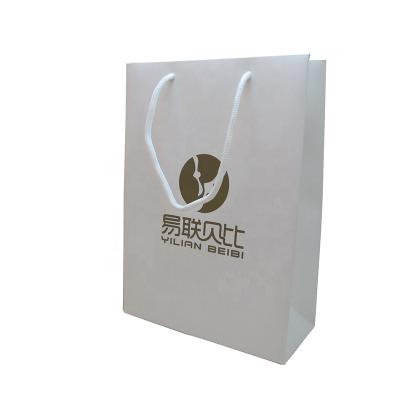 China Gift & Hot Craft Supply Luxury Gold Foil Logo Printing Packaging Handle Paper Bag For Gift for sale