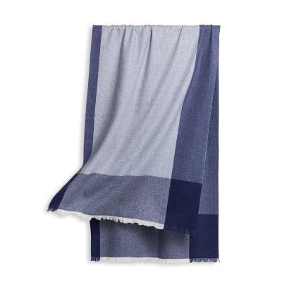 China Women 100% Worsted Wool Fashion High Quality Classic Cashmere Style Check Shawl for sale