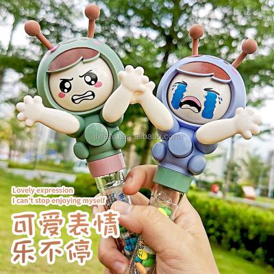 China Motorcycle Shape Candy Toy Face Changing Toy For Kids Soft ABS Candy Clicker Crab Toss Toy Plastic And Handle Play Toy for sale