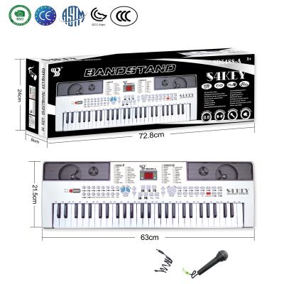 China Factory original sources 54 keys toys piano electric musical instrument multifunctional electronic organ musical numeric keyboard 63*21*6.5CM for sale