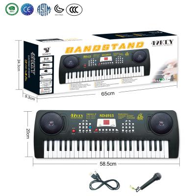 China Plastic toy 49 toy piano electronic organ main keyboard used keyboard piano made in china 58.5*20*6.5CM for sale