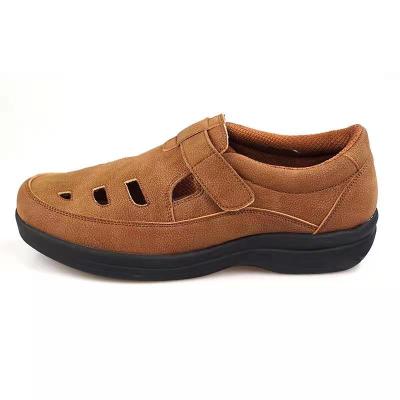 China Medical Men's Anti-Slip Leather Diabetic Orthopedic Orthotic Shoes for sale