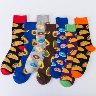 China Custom Crazy Logo Fashion Men Dress Breathable Socks Happy Cotton Knit Unisex Novelty Colorful Funny Socks for sale