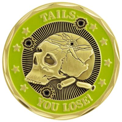 China Custom Europe USA Skull Challenge Coin Military Heads We Win Tails You Lose Challenge Coin for sale