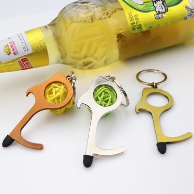 China OEM Portable Sanitation No Touch Clean Key Chain With Bottle Opener for sale