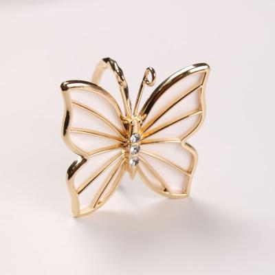 China Viable Ring Wedding Christmas Gold Butterfly Napkin Rings Napkin Holder for sale