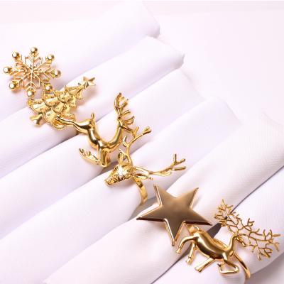 China Durable Feature Metal Die Surface OEM Tech Accessories Metal Material Eco Decoration Servilletero Christmas Napkin Ring for sale