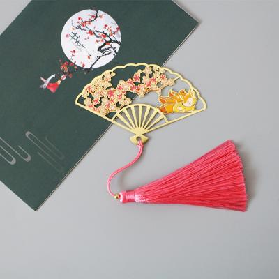 China Cute Custom Bookmark Metal Sublimation Anime Europe 3d Tassels Magnet Enamel Bookmark for sale