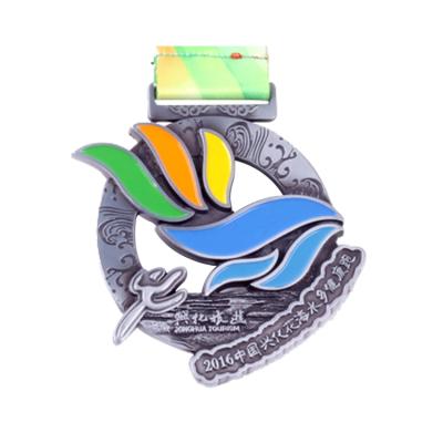 China Custom Commemorative Europe Marathon Race Metal Medal Enamel Painted Running Medals for sale