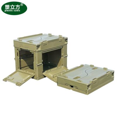 China Modern design hot plastic factory sales nested collapsing collapsible crate green plastic box for sale