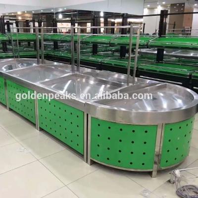 China Supermarket fruit and vegetable single sided display rack for sale