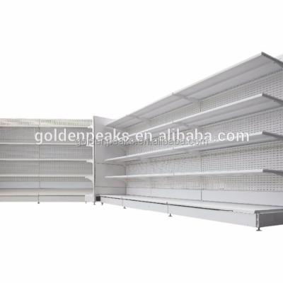 China Single side and double side punched back panel gondola shelf for sale