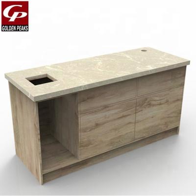 China New Design Wooden Retailer Cashier Double Sided Small Checkout Counter 03 for sale