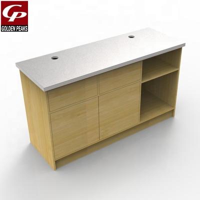 China New Design Wooden Retailer Cashier Double Sided Small Checkout Counter 05 for sale