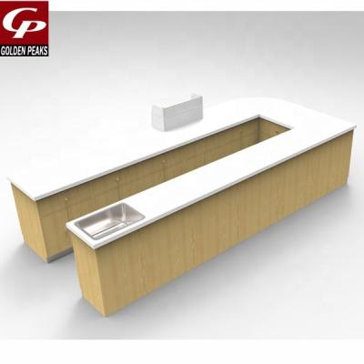 China Double Sided Hot Selling Cashier Counter Customized Retail Supermarket Grocery Check Desk 01 for sale