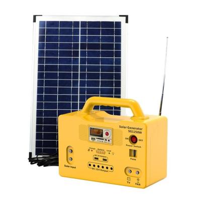 China Fast Charging Power Mini Outdoor Camping 20W 50W Solar Panel 20AH Lead Acid Battery 1000W Portable Solar Power System for sale