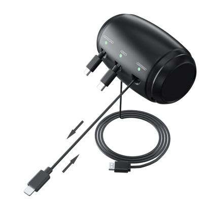 China 2022 Fast Charging Support Wholesale Car Taxi Headrest Backseat 3 in 1 Power Charging Station Car Charger Type C Micro USB for Phone Taxi for sale