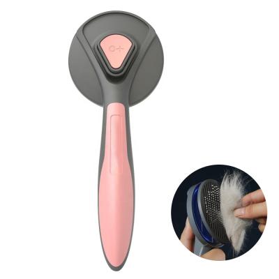 China 2022 Spring Sale Pet Dog Pet Grooming Brush Self Cleaning Automatically Dog Cat Hair Slicker Brush Remove Dog Sustainable Pet Comb for sale