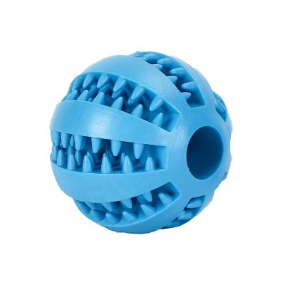 China Hot Selling Natural Rubber Dog Chew Toys Aggressive Hard Tooth Natural Rubber Amazon Treat Cleaning Ball for sale