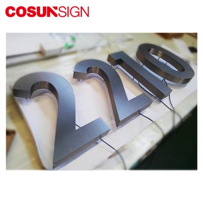 China Exterior Buildings COSUN 304 Stainless Steel Metal House Numbers Open Close Door Sign for sale