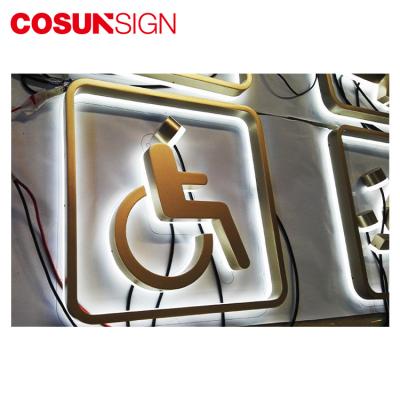 China Easy Installation Cosun Sign Braille Male And Female Aluminum Desk Led Toilet Sign Custom for sale