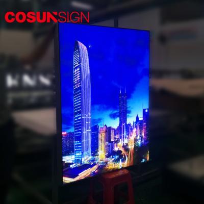 China Airport COSUN led luminous outdoor display thin fabric advertising portable light box sign for sale