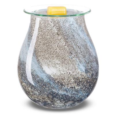 China Fashion Eco-friendly Handmade Glass Electric Scented Candle Holiday Supplier Tart Warmer With Night Light for sale