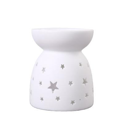 China No Small White Star Decorative Ceramic Oil Burner Clay For Gift for sale