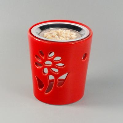 China Eco - Friendly Custom Ceramic Scent Censer With Metal Strainer for sale