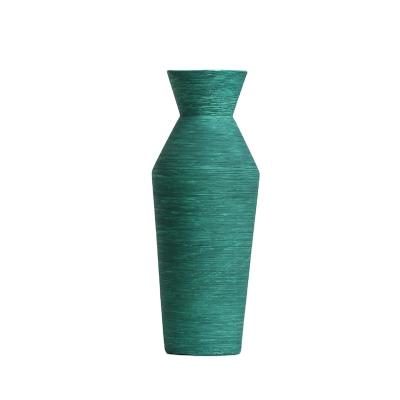 China Custom Matte Surface Ceramic Vase Set Green Home Decor Eco-friendly Flower Vase Desktop Decorations for sale