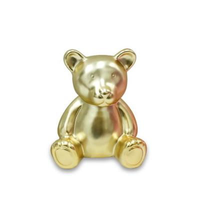 China Custom Gifts QLAC Small Bear Promotional Ceramic Piggy Bank Home Bear Coin Bank Bear Piggy Bank for sale