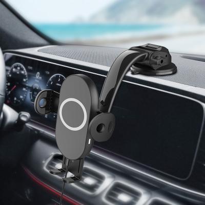 China Car Adjustable Adjustable Mount Dashboard Anti-shake Gooseneck Charger Suction Cup Car Phone Holder Wireless for sale