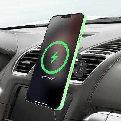 China New Design Adjustable Car Duct Cell Phone Magnetic Wireless Charging Holder For Iphone 12 for sale