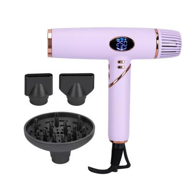 China Foldable handle Lightweight Powerful High Speed BLDC Professional 110000Rpm Leafless Negative Ionic Hair Dryer with LED display for sale