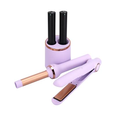 China Outdoor Factory Rechargeable Cordless hair straightener flat iron curling wand for straightening and curling for sale