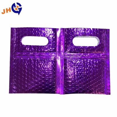 China Wholesale Inner Chain Purse Logistics Bubble Foam Bag Thickened Tearproof Matte Film Bubble Zipper Bag Small for sale